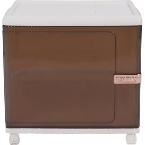 Bacs de rangement pliables, grande capacité, 1 couche, 40 x 33,5 x 35 cm, avec roulettes, anti-poussière, empilables (1/4)