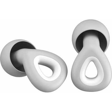 Bouchons d'oreilles en silicone lavables et imperméables, 1 paire, antibruit pour sommeil, étude et travail, gris (1/5)