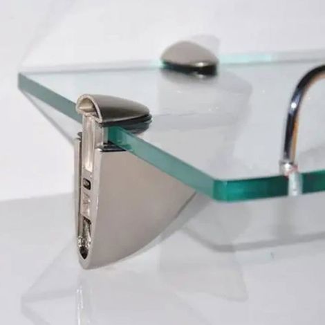 Pince À Verre - Support Mural Réglable Pour Épaisseur De Verre 2 À 33 Mm - Pour Étagères En Verre Et Coins De Chaise - Lot De 2 (1/4)