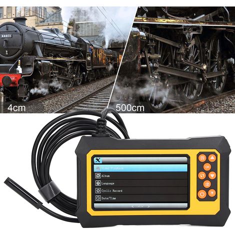 Industrielles Endoskop mit Einzellinse, digitale 1080P-Endoskopkamera, 8 mm, wasserdichtes Endoskop IP67 mit 4,3-Zoll-LCD-Bildschirm, Kanalinspektionskamera mit 8 LEDs, 5 Millionen gelbe LEDs. (1/5)