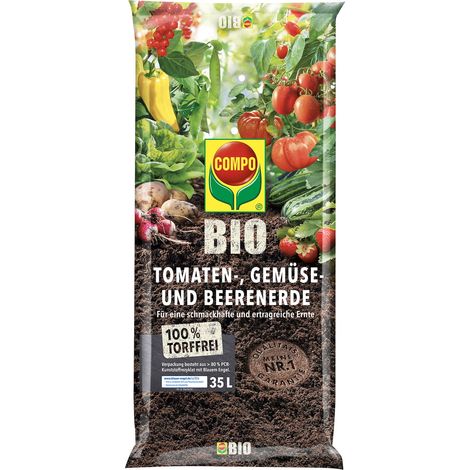 COMPO BIO Tomaten-, Gemüse- und Beerenerde torffrei, 35 L