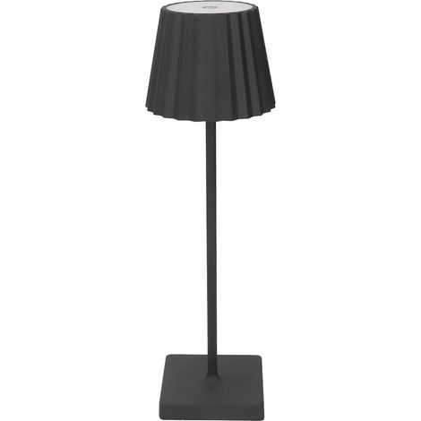 Lampe de table sans fil rechargeable à piles, veilleuse LED tactile à intensité variable, noire, pour chambre ou salle à manger (1/5)