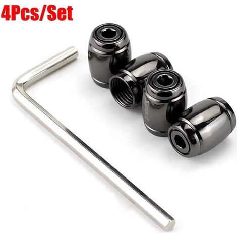 HOXILEELEOA-Black-4PCS - Bouchons de Valve de pneu antivol, couvre-tige de Valve de Style Sport, capuchons Anti-poussiè (1/4)