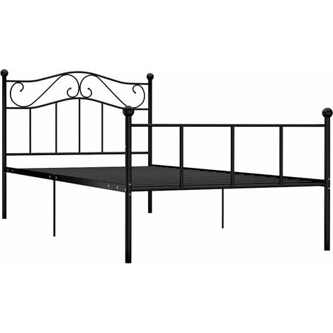 Bettgestell Schwarz Metall 90×200 cm vidaXL (1/5)
