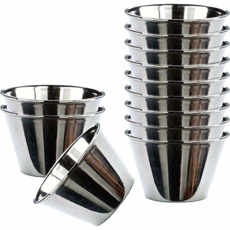 Trade Shop - SET 12 MINIUM-PEZZZES INOX ACCIAIO FÜR DEMENSIONSPOLITIK 9 CM -