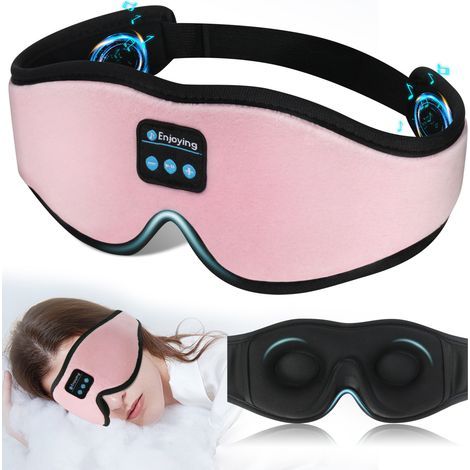 3D-Bluetooth-Schlafmaske (HD-Stereo) – Multifunktionale, lichtundurchlässige Schlafmaske – Wasserabweisendes Design – Kabellose Schlaf-Kopfhörer – Musikalische Schlafmaske (Pink) (1/5)