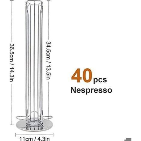 Porte-capsules Nespresso, support de rangement et de présentation rotatif à 360 degrés - peut contenir 40 capsules. (1/5)
