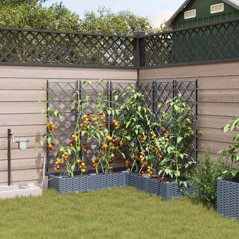 Garten-Pflanzgefäß 5 pcs Hellgrau Kunststoff (1/5)