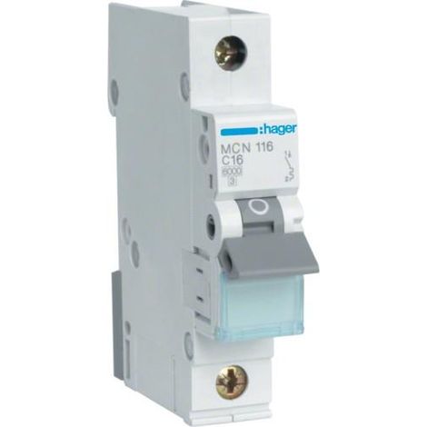 Hager MCN116 Interruttore 16 A Bianco Tipo C
