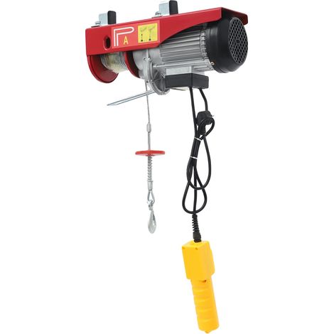 Verricello elettrico, potenza 1300W, capacità di sollevamento 800kg, rosso (1/2)