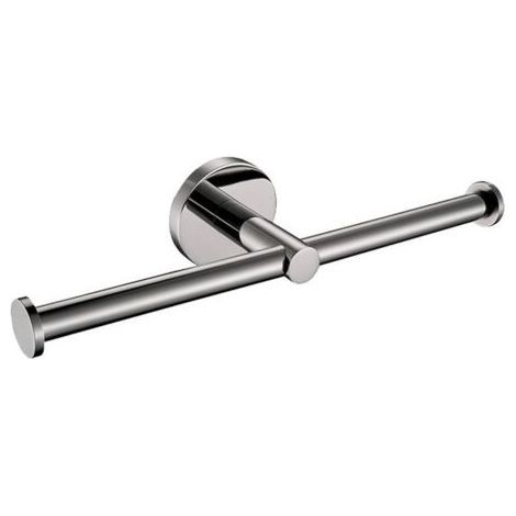 Double Chrome Toilet Paper Holder Toilet Roll Holder Wall Mounted Silver Toilet Paper Holder Modern 2 in 1 Stainless Steel for Bathroom (1/5)