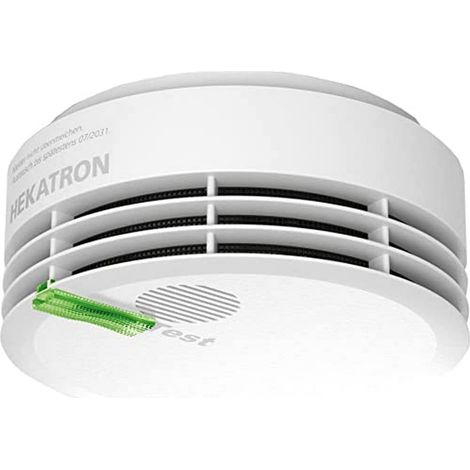 Hekatron Genius Plus Edition - Rilevatore di Fumo con Batterie Integrate e Cuscinetti Adesivi Inclusi - Bianco (1/4)