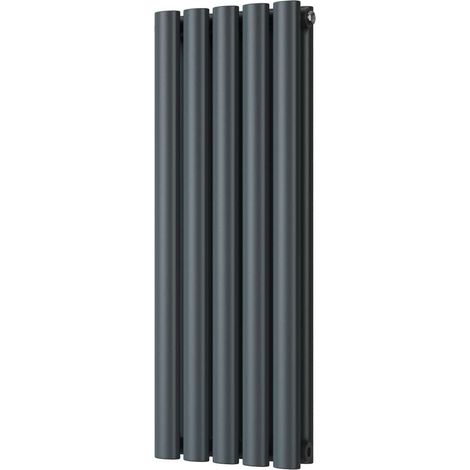Omeara - Anthracite Designer Radiator H800mm x W290mm Double Panel