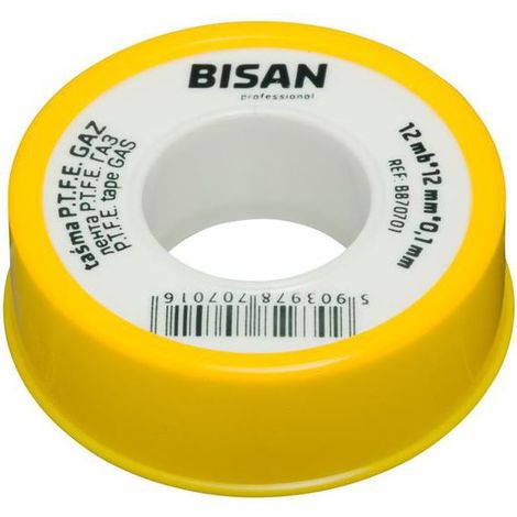 Teflonband für Gasdichtungen PTFE 12 m x 12 mm x 0,1 mm