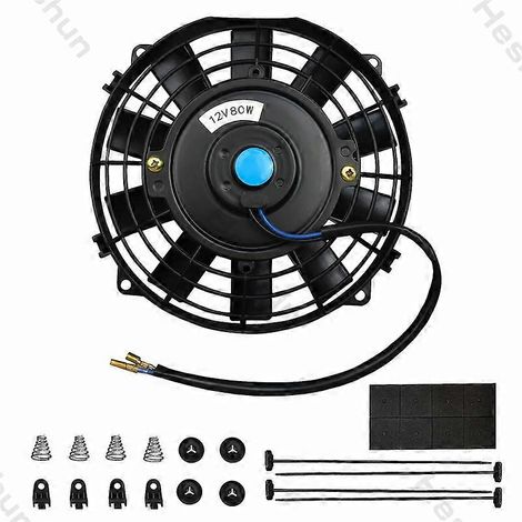 Kit de montage universel noir pour ventilateur de radiateur électrique LBQ 7" haute performance 12 V 80 W 800 CFM (1/5)