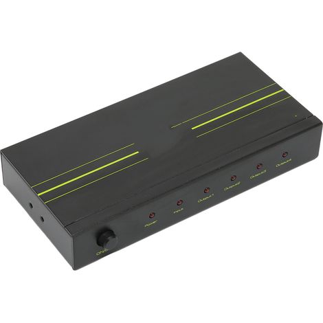 Répartiteur HDMI 1 vers 4, 4K 60Hz HDR, Compatible PC, PS5, Xbox, Switch, 3D, Plug and Play, Alimentation 100-240V (1/5)