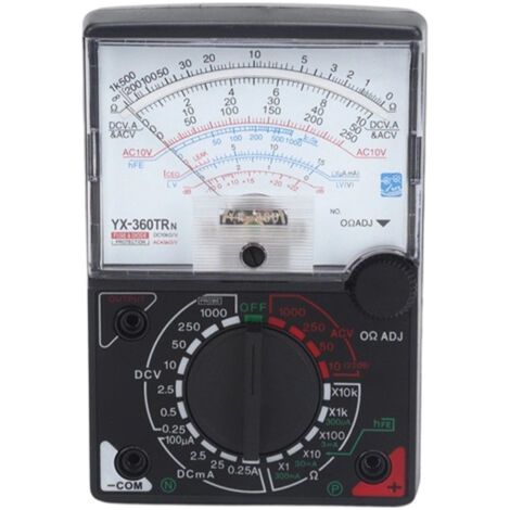 Multimètre analogique AC DC – Voltmètre ampèremètre ohmmètre – Tension jusqu'à 1000V – Résistance jusqu'à 2MΩ – Pour usage scolaire et professionnel (1/5)