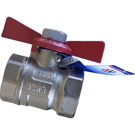 Vanne à sphère PN25 NILE ACS Manette Papillon rouge Femelle/Femelle 1" (26/34) - Arco (1/3)