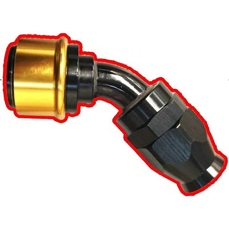 Raccord rapide AN8 pour tuyau de carburant pivotant PTFE à 45 degrés - Embout de tuyau de carburant pivotant AN8 pour tuyau PTFE (1/5)
