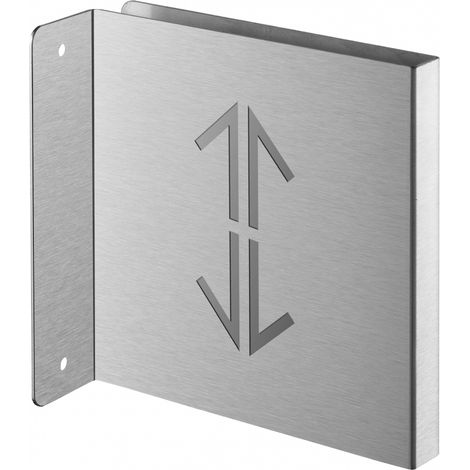 Targa segnaletica <>, acciaio inox spazzolato, 120 x 120 mm, con bordo ripiegato – THIRARD (1/4)