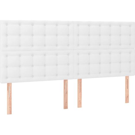 Maison Exclusive - Cabecero de cama blanco 180x5x118/128 cm piel