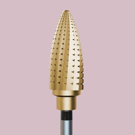 Fresa de carburo para acrílico y titanio con recubrimiento de oro - Cono colector muy eficaz (1/2)