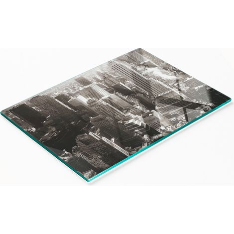 Tagliere da cucina in vetro temperato con grafica decorativa New York 80x52 cm (1/5)