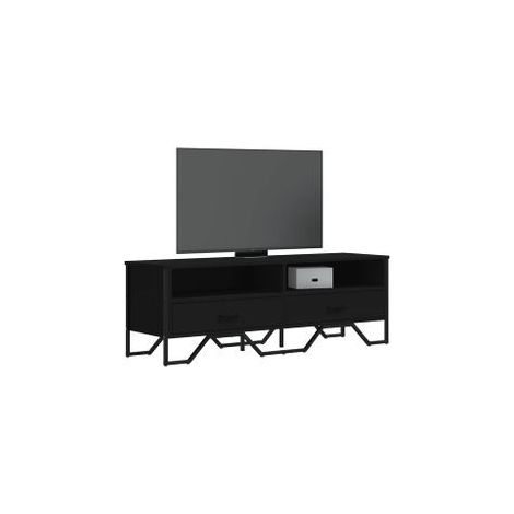 Meuble TV noir 122x34x41 bois d'ingénierie (1/5)