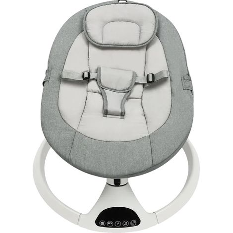 Poltrona a dondolo elettrica, dondolio automatico, materiali morbidi al tatto, grigia (1/2)