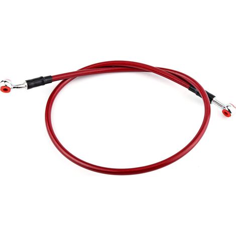 Jeffergarden Tuyau d'huile de frein universel pour moto, raccord de tuyau de carburant, tresse en acier inoxydable (90 cm, rouge) (1/2)