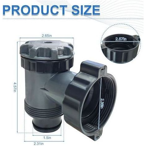 Lot de 2 Vanne pour Pompe de Piscine, Tuyau 38mm, Compatible Intex Bestway Coleman (1/5)