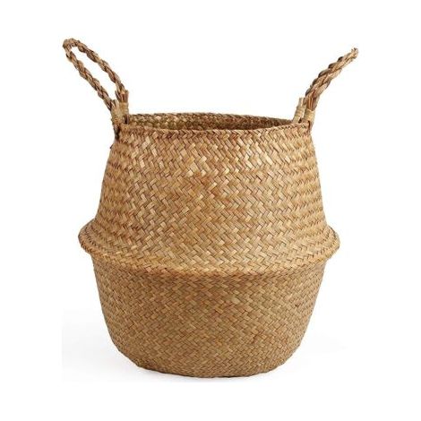 BUNTHAUS Grand pot de fleurs monobloc tressé à la main en osier marin, convenant à une utilisation intérieure et extérieure, parfait pour la décoration de la maison et du jardin. (1/5)