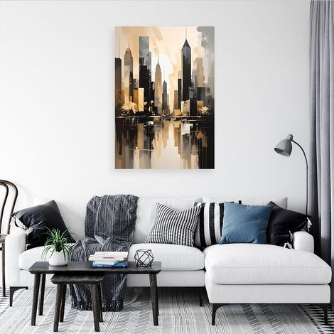 Wandbild Moderne Stadt der Zukunft in Beige 40x60 (1/4)