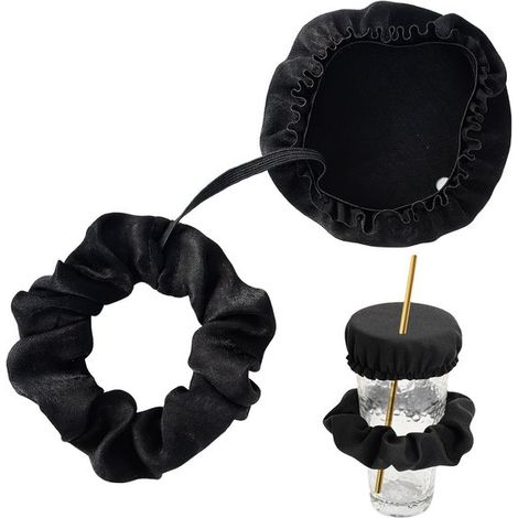 Élastique à cheveux transformable en manchon pour boisson, protection anti-éclaboussures pour gobelet, manchon avec ouverture pour paille, protège-boisson en élastique à cheveux, manchon pour boisson (1/5)