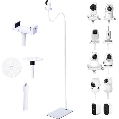 Support Camera Bebe, Support Universel Caméra Bébé Height Adjustable 90-170cm, Stand Mount Holder Compatible with Baby Monitor Camera/Security Cam Camera (1/5)
