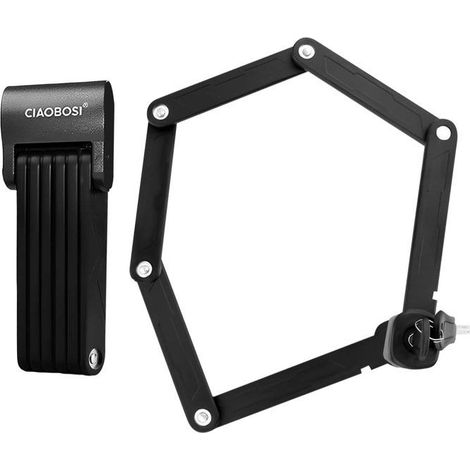 Antivol Pliant en Acier 76cm pour Vélo Moto Noir