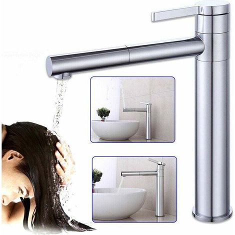 Rubinetto per bagno Rubinetto per lavabo girevole a 360° Rubinetto miscelatore monocomando Rubinetto per lavabo alto da bagno (1/4)