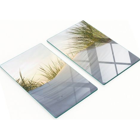 Tablas de cocina de vidrio templado con gr谩ficos de dunas costeras, 2 x 30 x 52 cm. (1/5)