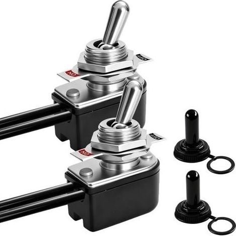 2 Pieces Switch has Toggle avce Wiring Precable 6HAS125V 3HAS 250V Switch has Toggle 2 Positions acev Cap Waterproof, SPST ON/OFF for Car Truck Ships Boats (1/5)