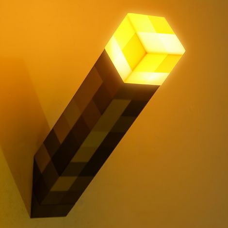 Lampe torche en pierre marron,veilleuse/applique murale de 28cm, lumière d'ambiance LED pour chambre d'enfant, salle de jeux, couloir (1/5)