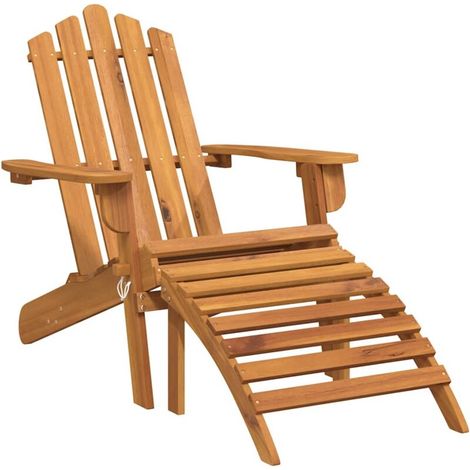 Chaise de jardin Adirondack et repose-pied Bois d'acacia massif vidaXL (1/5)