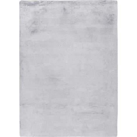 Tapis à Poils Longs Uni "Saika" Gris & Blanc 80 x 150 cm (1/5)