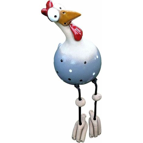 Statue de poule décorative de jardin, sculpture humoristique en résine, décoration extérieure jardin féerique (1/4)