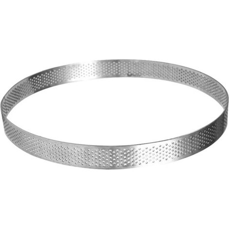 Cercles à pâtisserie découpés - Lot de 3 - Cercles à pâtisserie découpés - Acier inoxydable - Diamètre 20 cm - Hauteur 2 cm - Argent (1/4)