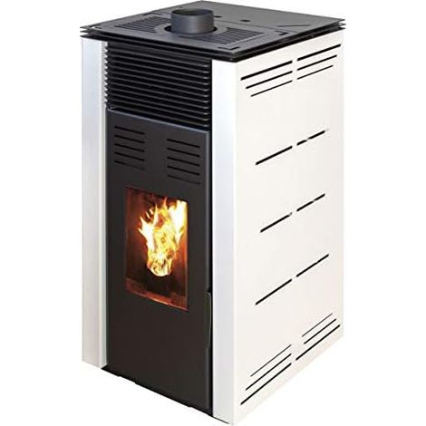 JOIMA - Poêle à pellets sans électricité modèle NATUR STYLE 8 kW. Il fonctionne sans connexion au réseau électrique. Couleur blanche (1/6)