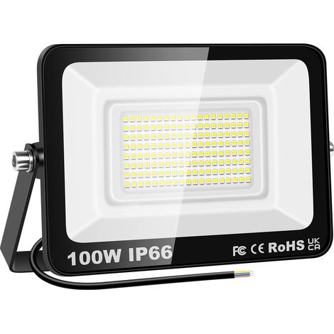 1 Pièce 100W 10000LM Projecteur LED Extérieur,Blanc Froid 6500K Installation facile, applique murale,IP66 Étanche, Lumières d'inondation,pour jardin, garage, patio, grange, cour,allée (1/5)