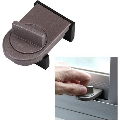 Verrou de sécurité pour porte coulissante et fenêtre - PZCC - Sécurité enfant - Kit multifonctionnel (1/4)