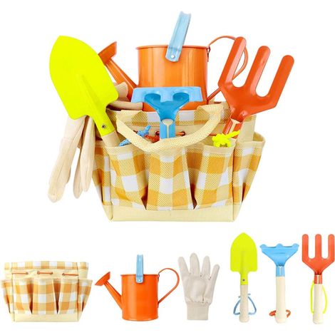 Lot de jouets de jardin avec sac de transport, outils de plage pour enfants, ensemble cadeau pour enfants (1/5)