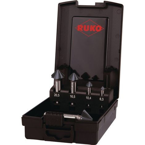RUKO ULTIMATECUT Juego de avellanadores cónicos 4S HSSE-Co 5 RUnaTEC DIN 335 90° - 5 piezas - 102891EPRO
