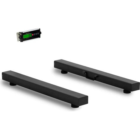 Barres de pesée 1 500 kg / 0,5 kg 100 x 10 cm avec bluetooth et écran LCD externe acier au carbone plastique fonte d'aluminium noir (1/5)